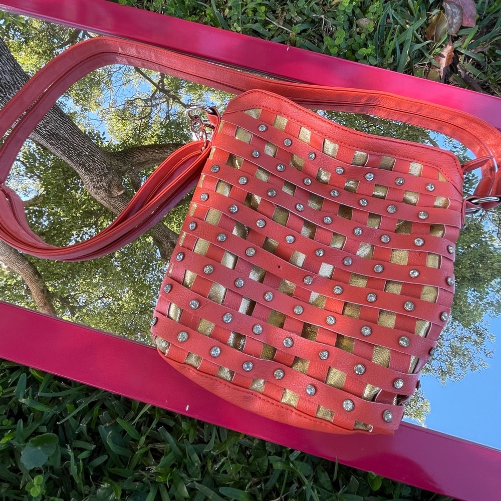 Orange Beaded Purse